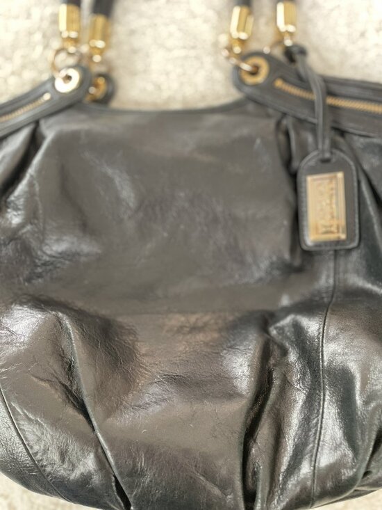 Badgley Mischka Black Leather Handbag - Picture 2 of 12